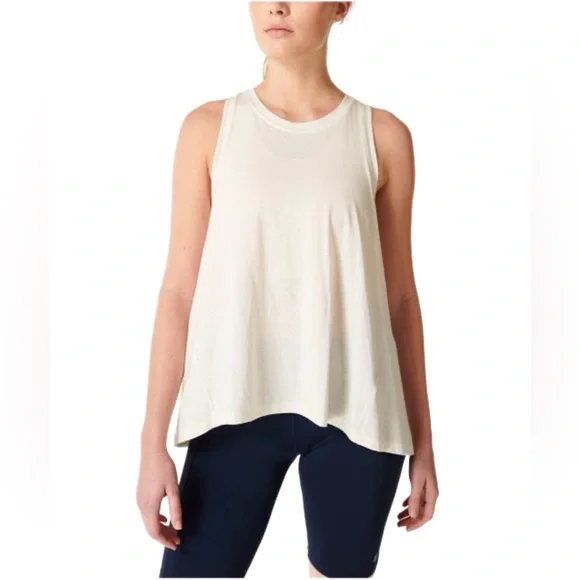 Sweaty Betty Lily White Easy Peazy Pima Tank Top - Picture 1 of 7
